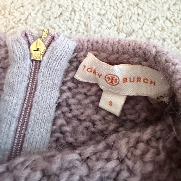 TORY BURCH Women's Marnie Sweater Size Small-Champagne/Blush Alpaca Wool Blend - Picture 6 of 10